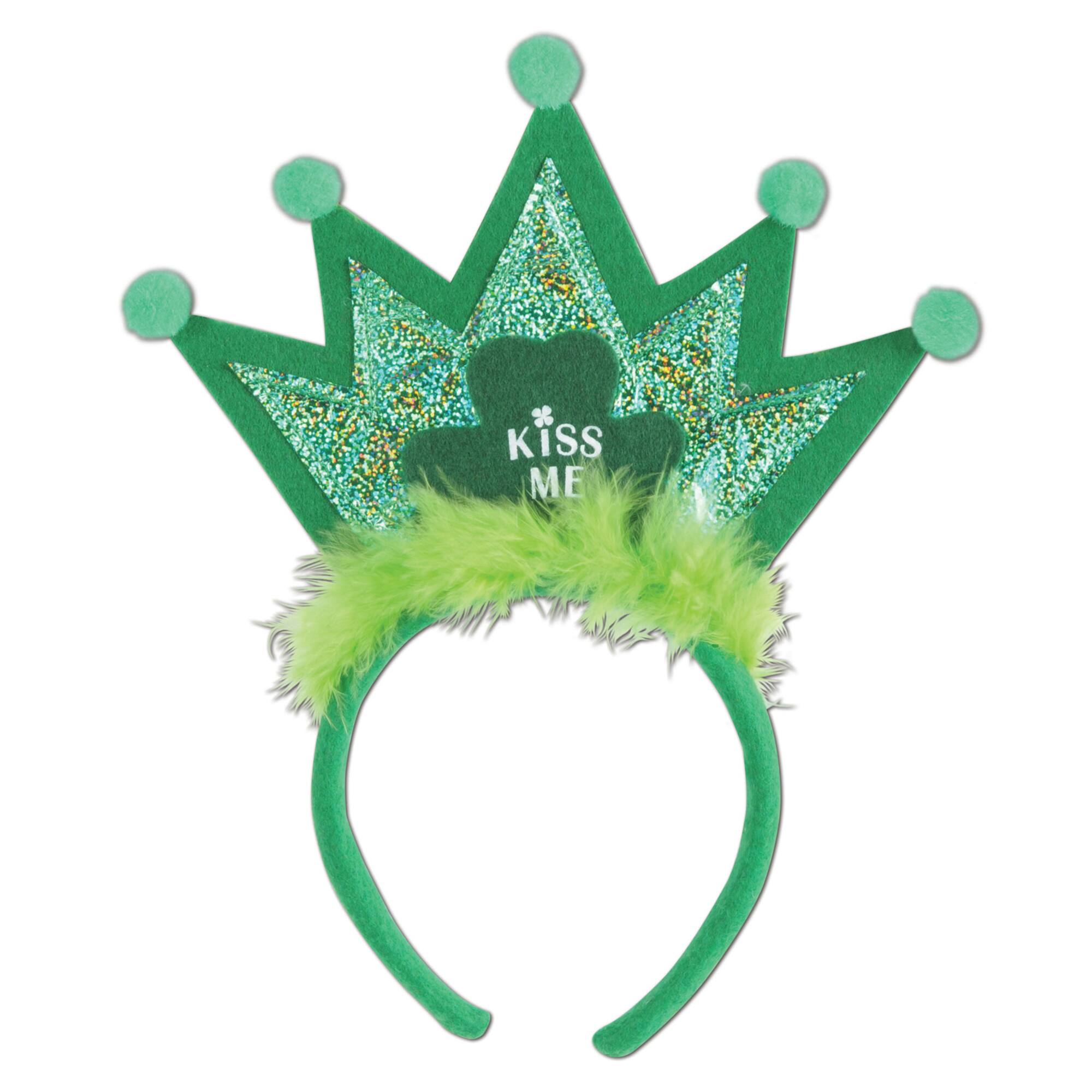 Beistle Adult Green Shamrock Tiara Headbands, 2ct.